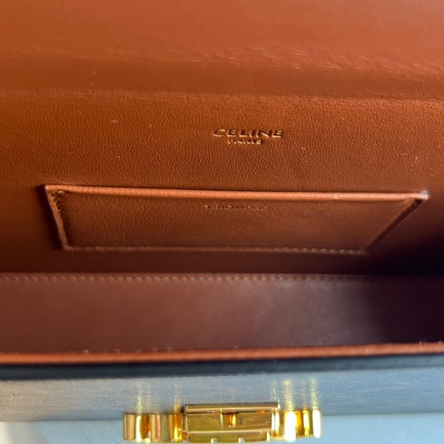 BOX TRIPHOME 22 BLACK PATTERN CALFSKIN BAG