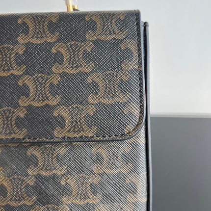 BOX TRIPHOME 22 BLACK PATTERN CALFSKIN BAG