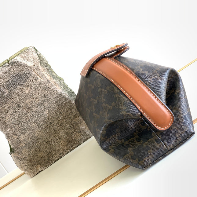 TRIOMPHE 24 BLACK PATTERN PRINTED CALFSKIN