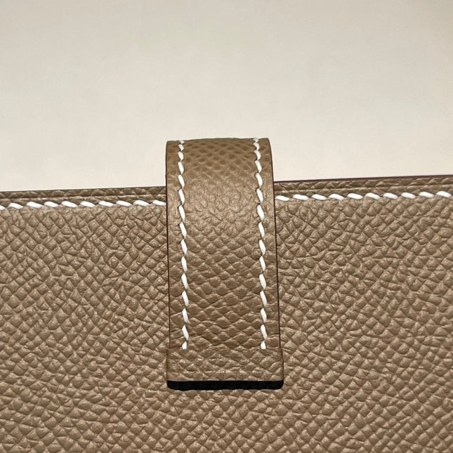 HM MINI BEARN WALLET 10.5 ETOUPE EPSOM GOLD HARDWARE