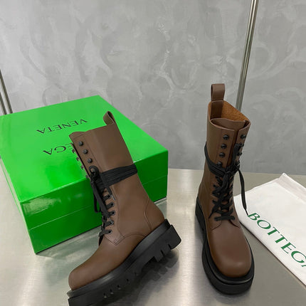 LUG LACE-UP BOOT IN CHOCOLATE BROWN CALFSKIN 7 CM