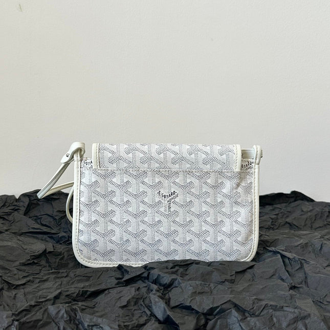 PLUMET POCKET WALLET 20 IN WHITE GOYARDINE CANVAS AND LAMBSKIN TRIM