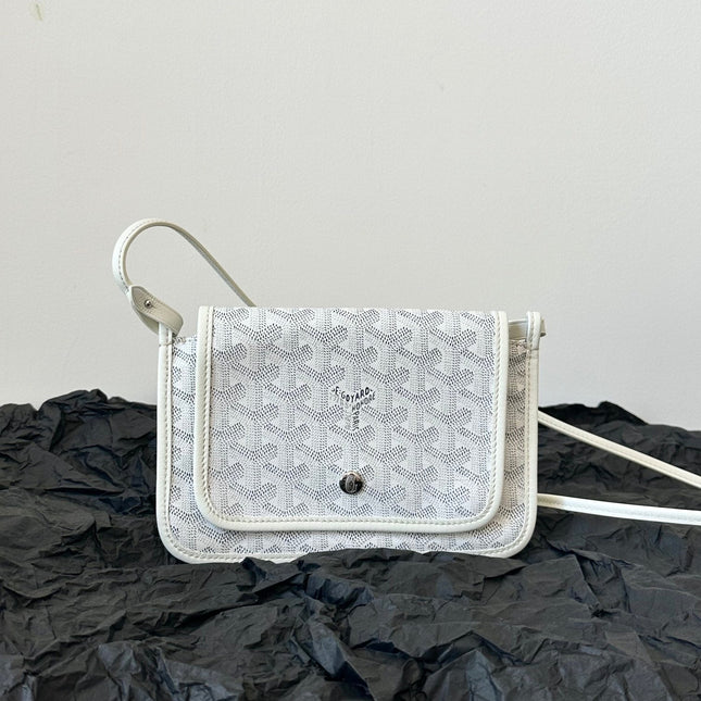 PLUMET POCKET WALLET 20 IN WHITE GOYARDINE CANVAS AND LAMBSKIN TRIM