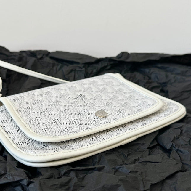 PLUMET POCKET WALLET 20 IN WHITE GOYARDINE CANVAS AND LAMBSKIN TRIM