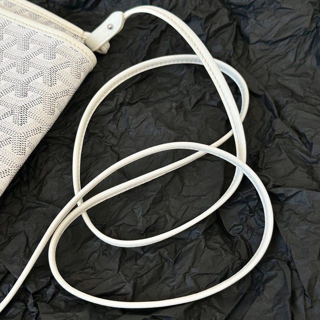 PLUMET POCKET WALLET 20 IN WHITE GOYARDINE CANVAS AND LAMBSKIN TRIM