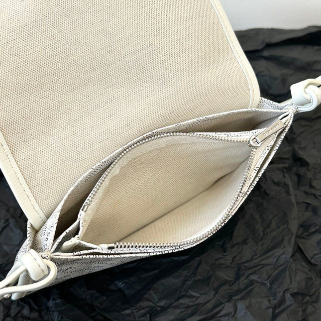 PLUMET POCKET WALLET 20 IN WHITE GOYARDINE CANVAS AND LAMBSKIN TRIM