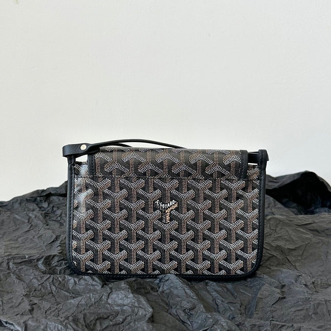 PLUMET POCKET WALLET 20 IN BLACK GOYARDINE CANVAS AND LAMBSKIN TRIM