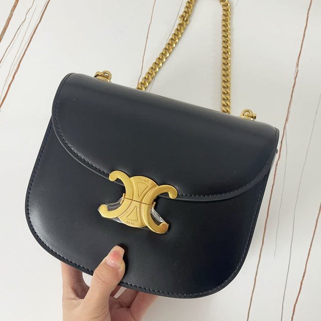 TRIPHOME 19 SADDLE BAG BLACK CALFSKIN