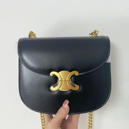 TRIPHOME 19 SADDLE BAG BLACK CALFSKIN