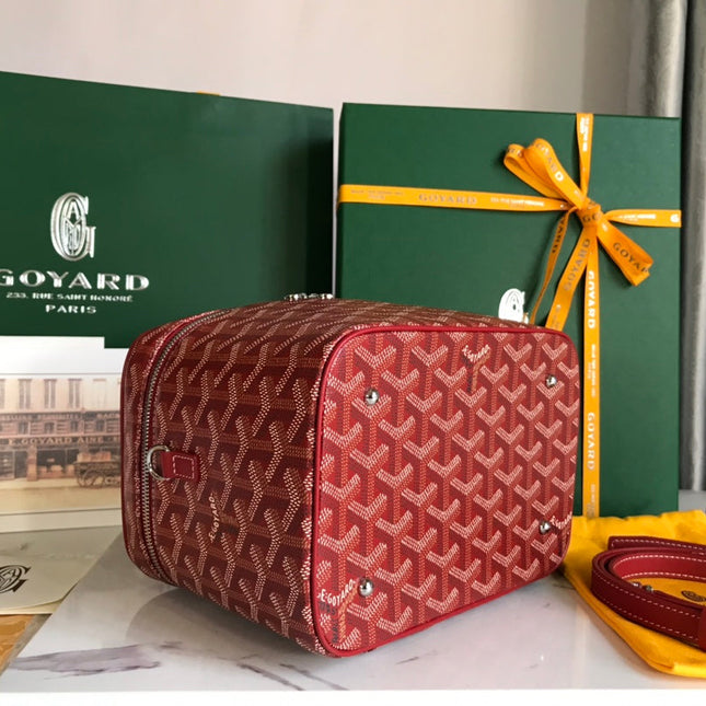 MUSE VANITY CASE 20 IN CLASSIC RED GOYARDINE CANVAS