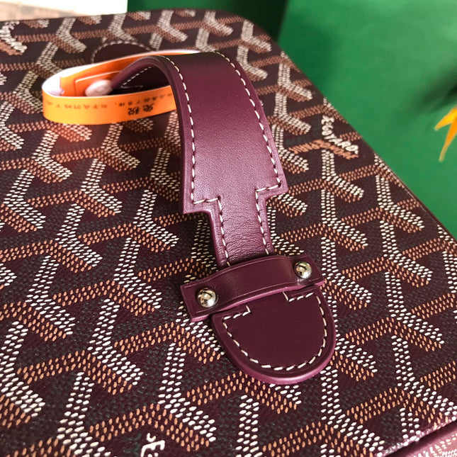 MUSE VANITY CASE 20 IN WINE RED GOYARDINE CANVAS