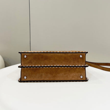 PEEKABOO ISEEU 33 IN SEPIA BROWN SUEDE SILVER HARDWARE