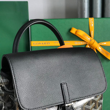 ALPIN MINI BACKPACK 21 IN BLACK LAMBSKIN AND GOYARDINE CANVAS