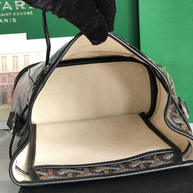 ALPIN MINI BACKPACK 21 IN BLACK LAMBSKIN AND GOYARDINE CANVAS