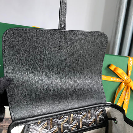 ALPIN MINI BACKPACK 21 IN BLACK LAMBSKIN AND GOYARDINE CANVAS