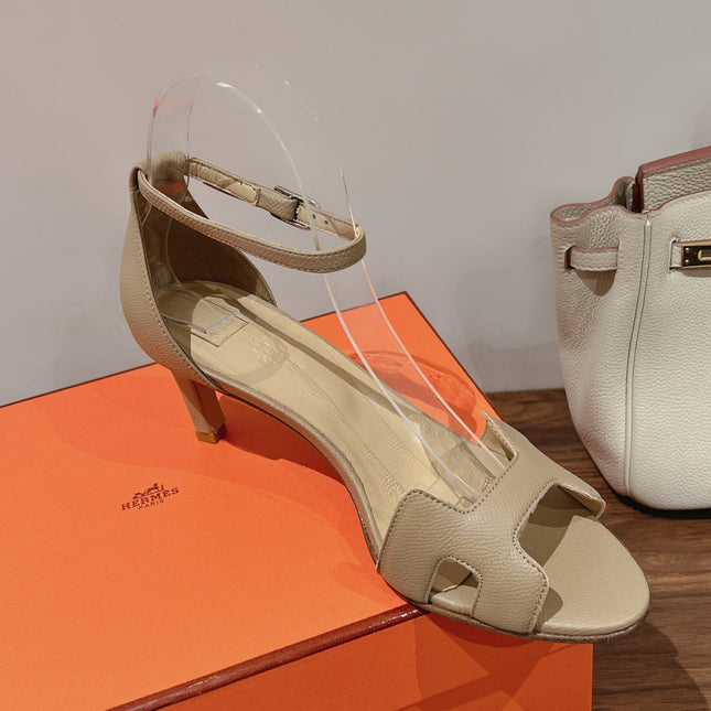 PREMIERE 70 SANDAL IN SAND BROWN CALFSKIN