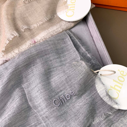 SCARF 200 CM IN SMOKE GRAY CASHMERE 386537