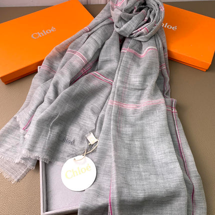 SCARF 200 CM IN SMOKE GRAY CASHMERE 386537