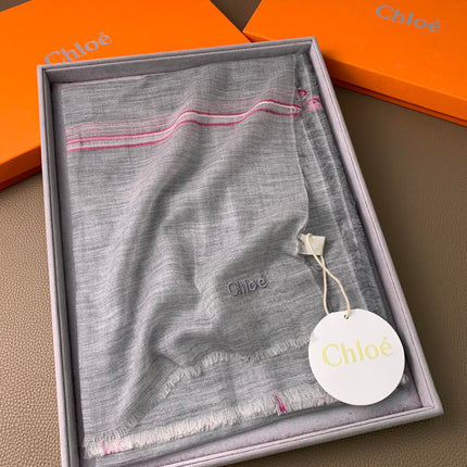 SCARF 200 CM IN SMOKE GRAY CASHMERE 386537