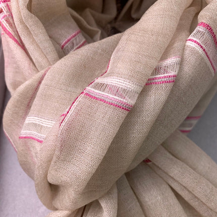 SCARF 200 CM IN TAN BEIGE CASHMERE 386538