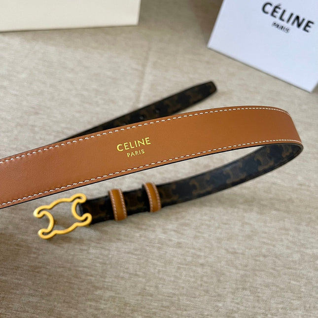 CL logo Cut-out Belt 25mm Black Tan Triomphe Canvas Ghw