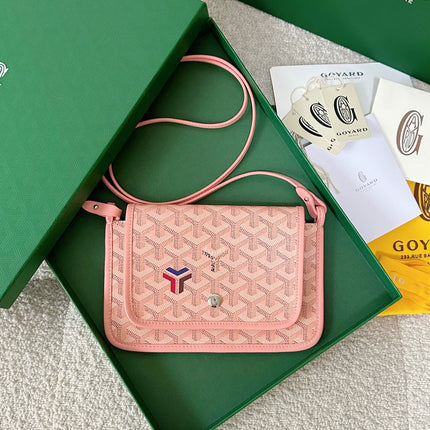 PLUMET POCKET WALLET 20 IN PINK GOYARDINE CANVAS AND LAMBSKIN TRIM