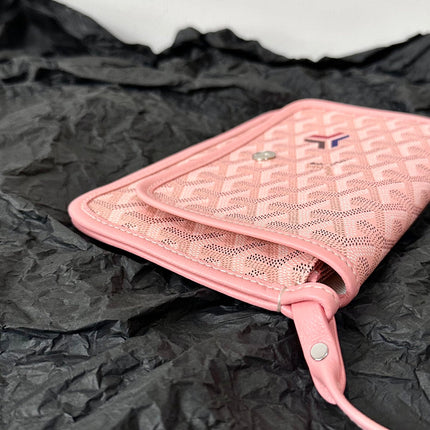PLUMET POCKET WALLET 20 IN PINK GOYARDINE CANVAS AND LAMBSKIN TRIM