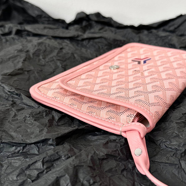 PLUMET POCKET WALLET 20 IN PINK GOYARDINE CANVAS AND LAMBSKIN TRIM