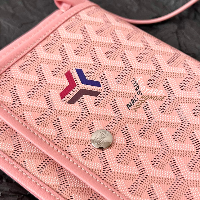 PLUMET POCKET WALLET 20 IN PINK GOYARDINE CANVAS AND LAMBSKIN TRIM