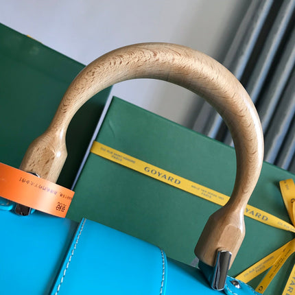 SAÏGON PM BAG 28 IN LIGHT BLUE GOYARDINE CANVAS AND CALFSKIN