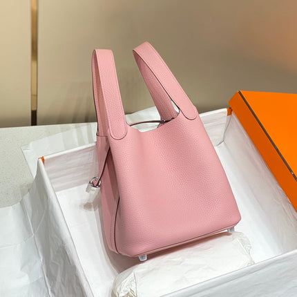 HM PICOTIN LOCK 18 PINK CALFSKIN