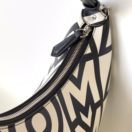 FENDIGRAPHY SMALL 29 IN WHITE MIX BLACK SMOOTH CALFSKIN SILVER HARDWARE