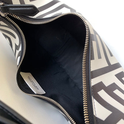 FENDIGRAPHY SMALL 29 IN WHITE MIX BLACK SMOOTH CALFSKIN SILVER HARDWARE