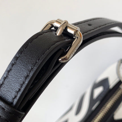 FENDIGRAPHY SMALL 29 IN WHITE MIX BLACK SMOOTH CALFSKIN SILVER HARDWARE