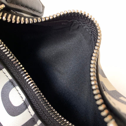 FENDIGRAPHY MINI 16 IN WHITE MIX BLACK SMOOTH CALFSKIN SILVER HARDWARE