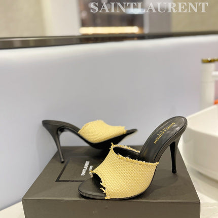 SL GOLDIE MULES YELLOW BRAIDED ROPE