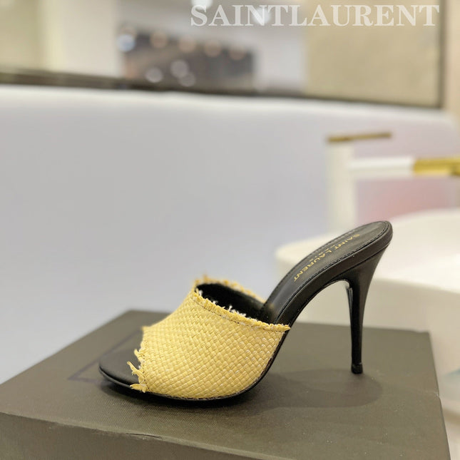 SL GOLDIE MULES YELLOW BRAIDED ROPE