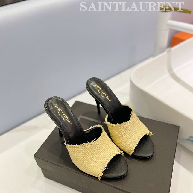 SL GOLDIE MULES YELLOW BRAIDED ROPE