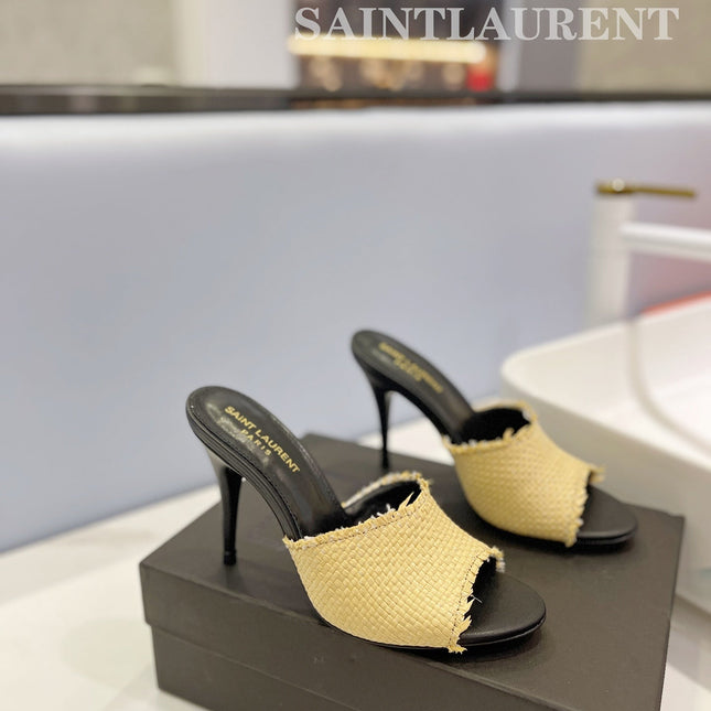 SL GOLDIE MULES YELLOW BRAIDED ROPE