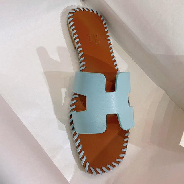 0RAN SANDAL Braided Calfskin BLUE SKY