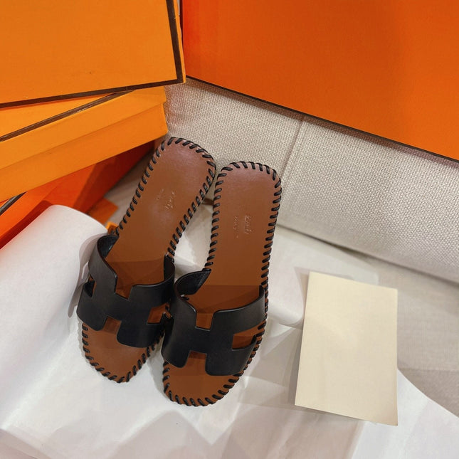 0RAN SANDAL Braided Calfskin BLACK