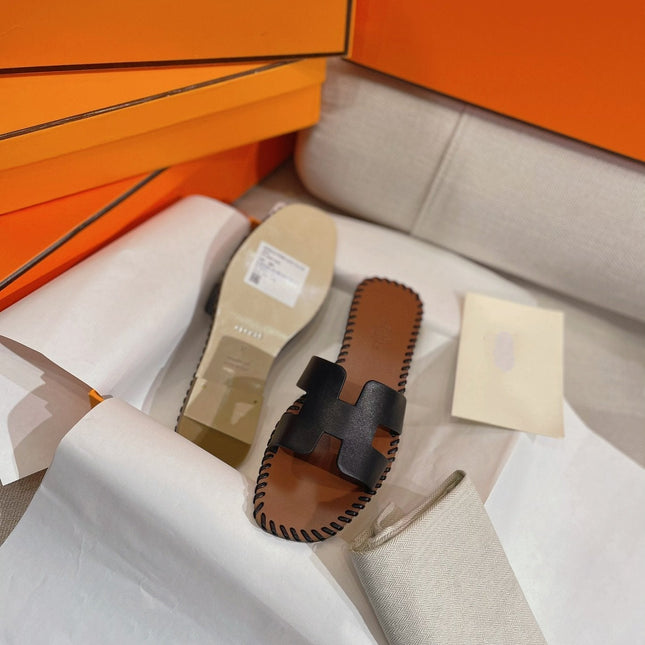 0RAN SANDAL Braided Calfskin BLACK