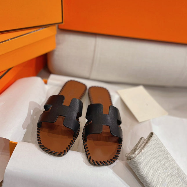 0RAN SANDAL Braided Calfskin BLACK