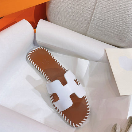 0RAN SANDAL Braided Calfskin WHITE