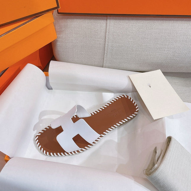 0RAN SANDAL Braided Calfskin WHITE