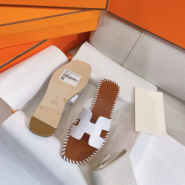 0RAN SANDAL Braided Calfskin WHITE