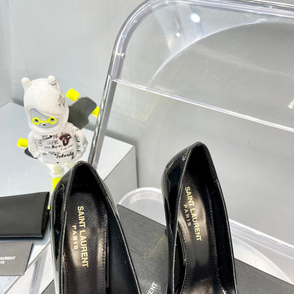 SL OPYUM BASIC HIGH HEEL BLACK CALFSKIN-GOLD HEEL