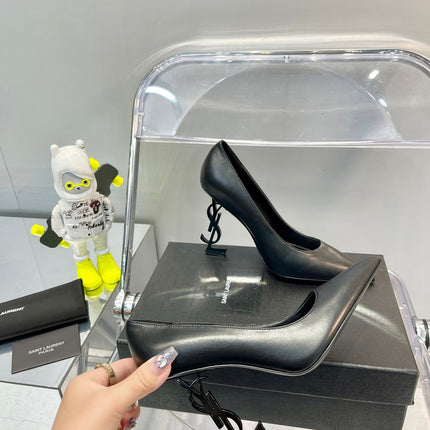SL OPYUM BASIC HIGH HEEL BLACK CALFSKIN