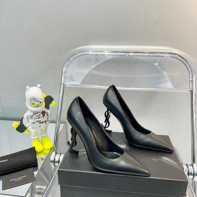 SL OPYUM BASIC HIGH HEEL BLACK CALFSKIN