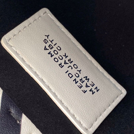 MINI SUNSHINE SHOPPER BAG 18 IN WHITE MIX BLACK SMOOTH CALFSKIN